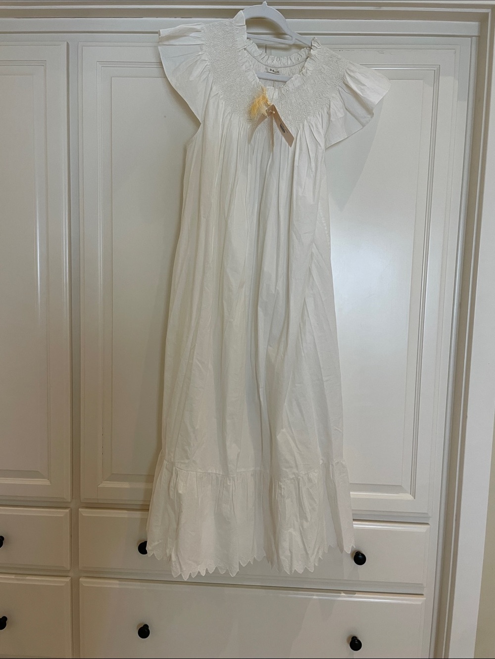 Doen Cream Midi Smocked Yoke Dress - Picture 4 of 5